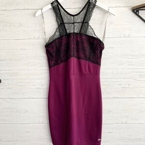 Guess Bodycon Lace Overlay Dress